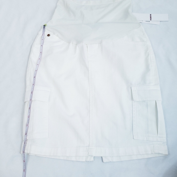 NWT Hudson Jeans Maternity Cargo Denim Skirt Off White Stretchy 27 - Picture 8 of 14